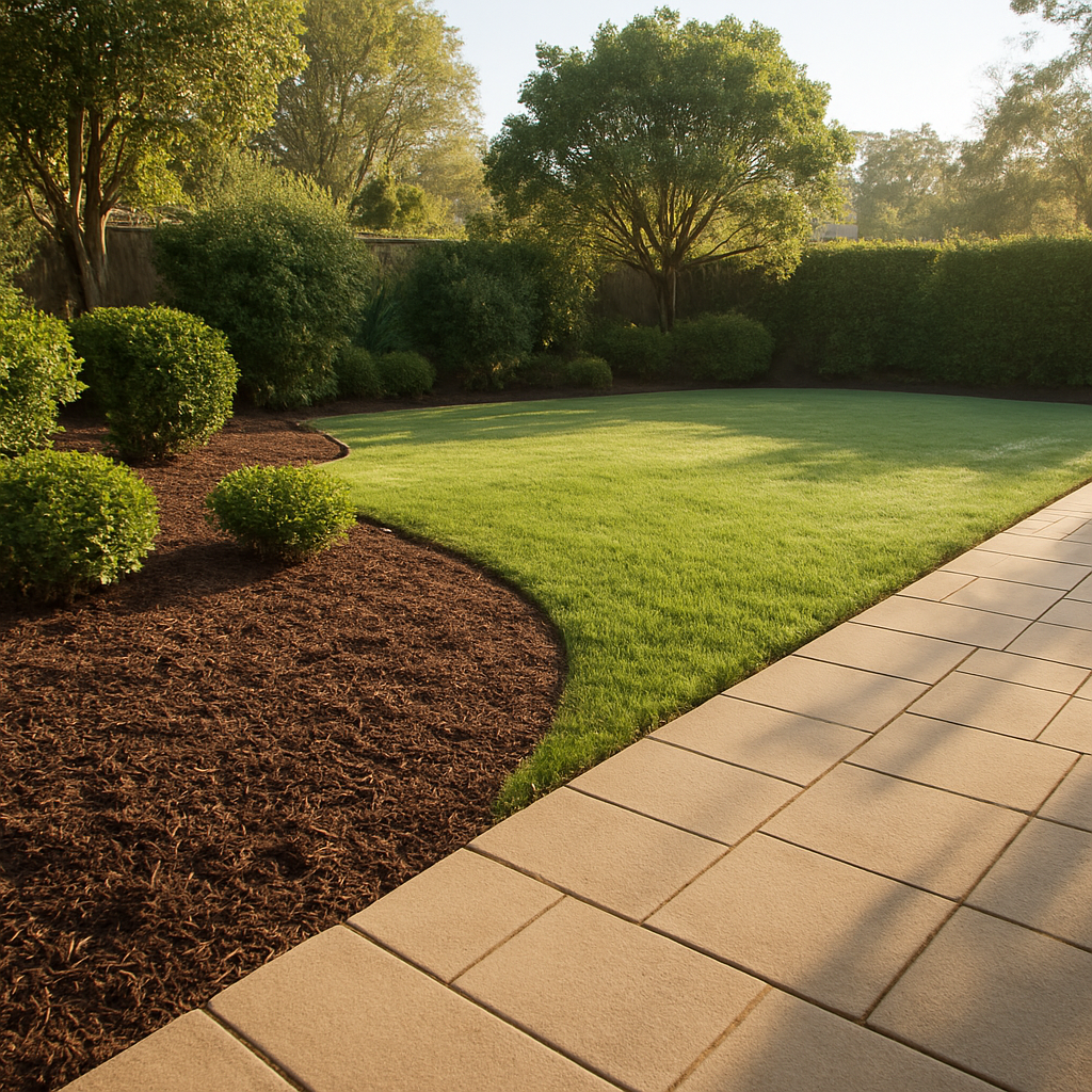 Clean, tidy garden after a professional clean-up